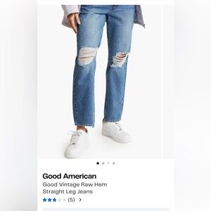 Good American Blue Straight Leg Jeans